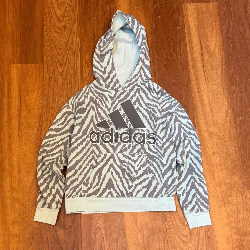 Youth Adidas Animal Print Mint Logo Hoodie Sweatshirt Size Large